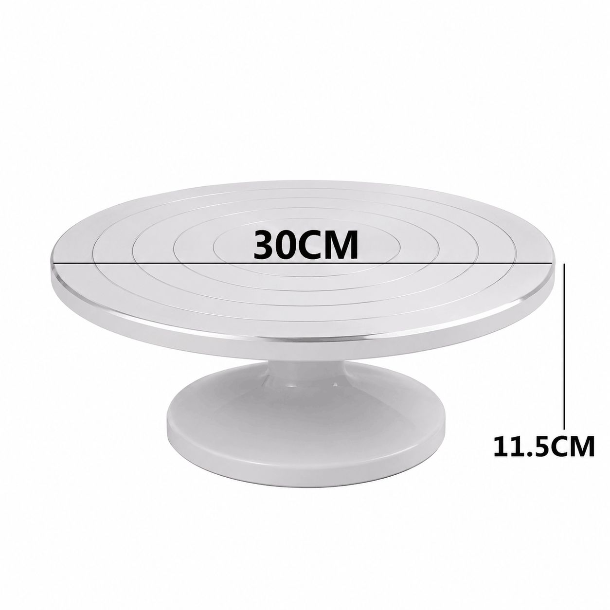30cm white Cake Decorating Turntable Stand with Smooth 360 Degree Rotation