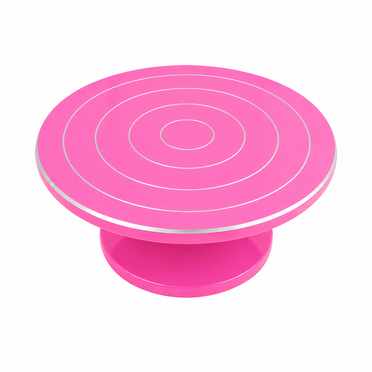 28cm Pink Cake Decorating Turntable Stand with Smooth 360 Degree Rotation