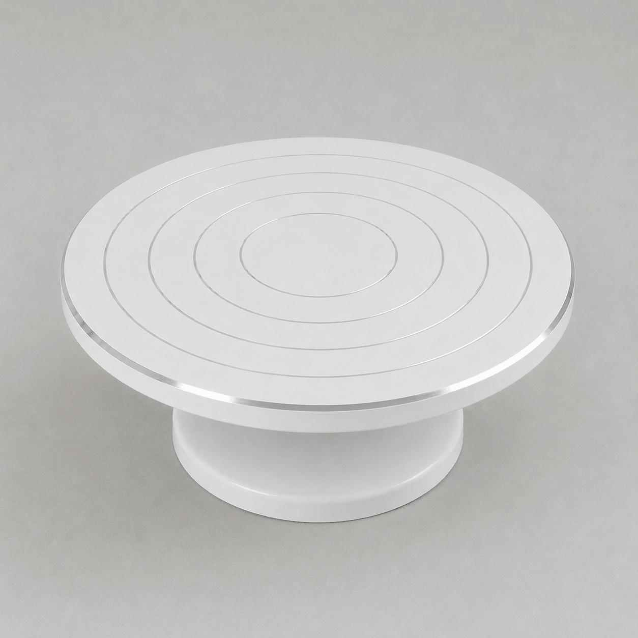 28cm White Cake Decorating Turntable Stand with Smooth 360 Degree Rotation