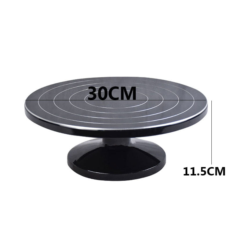 30cm black Cake Decorating Turntable Stand with Smooth 360 Degree Rotation