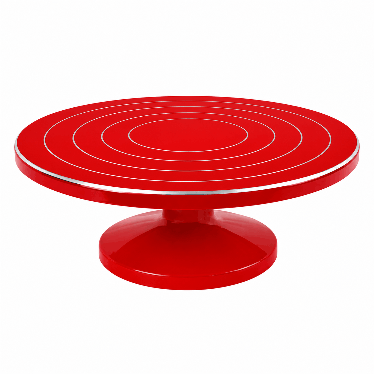 30cm red Cake Decorating Turntable Stand with Smooth 360 Degree Rotation