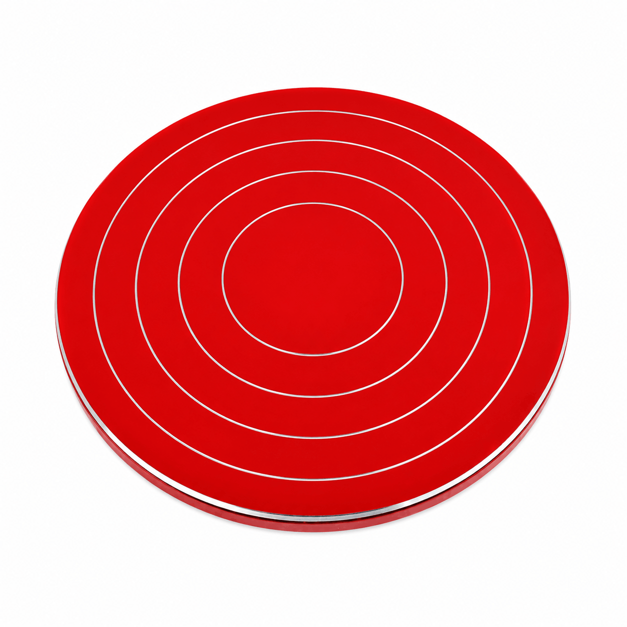 30cm red Cake Decorating Turntable Stand with Smooth 360 Degree Rotation