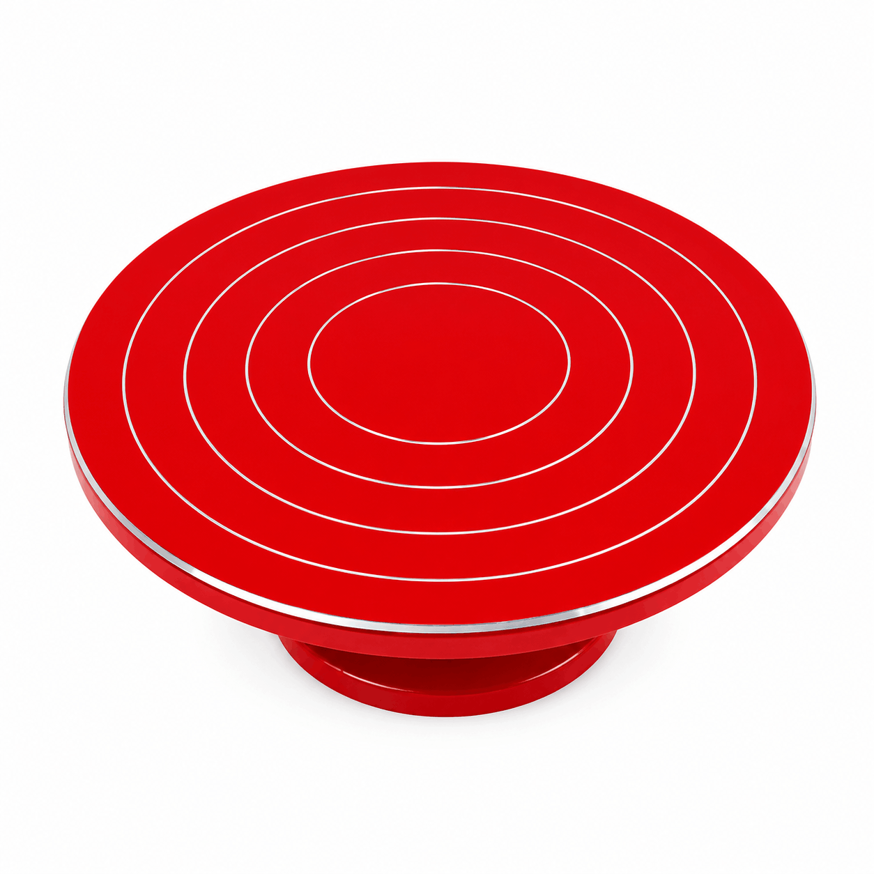 30cm red Cake Decorating Turntable Stand with Smooth 360 Degree Rotation