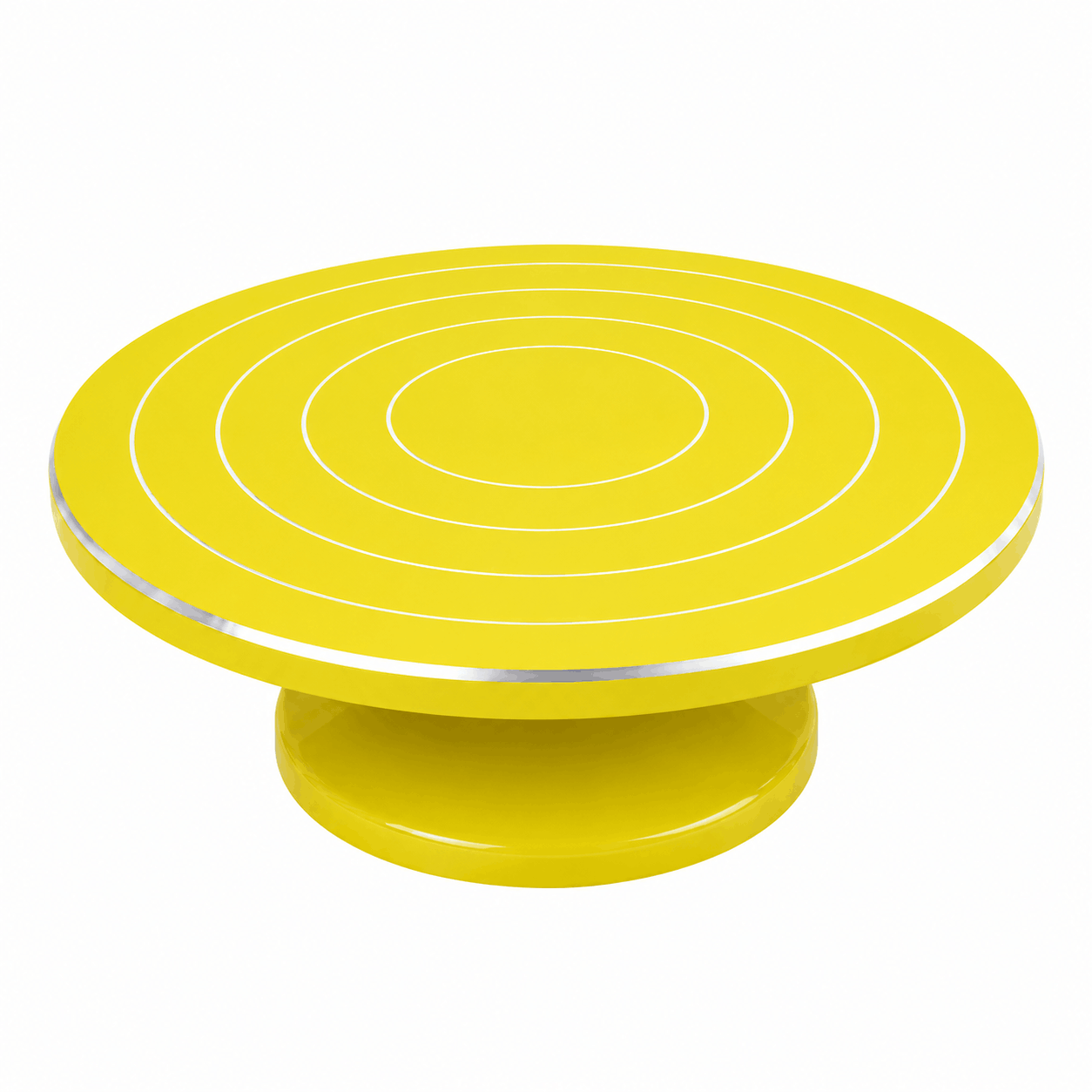 30cm Yellow Cake Decorating Turntable Stand with Smooth 360 Degree Rotation