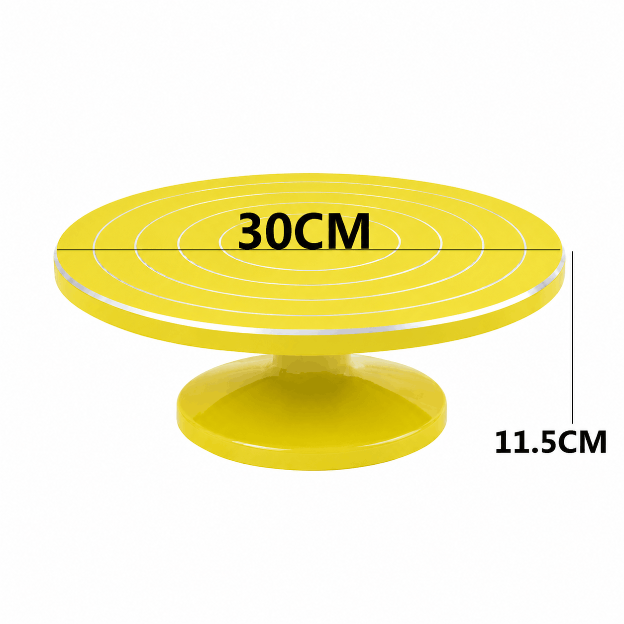30cm Yellow Cake Decorating Turntable Stand with Smooth 360 Degree Rotation